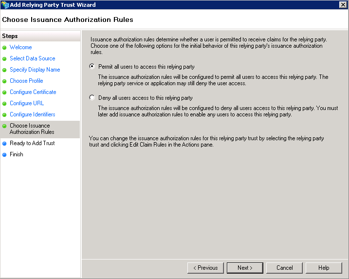 Choose Issuance Authorization Rules