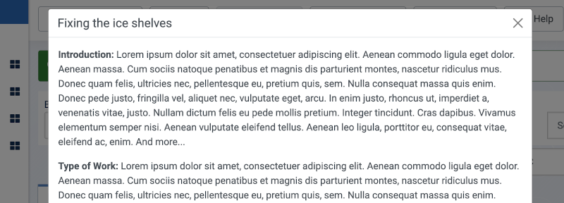 Modal Box Data Example