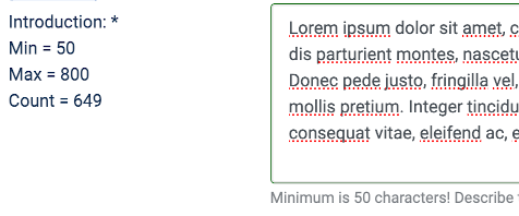 Text Area Counter